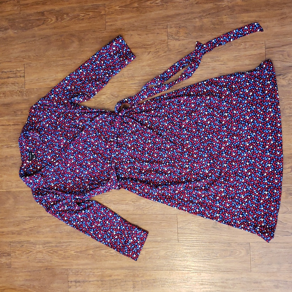 Talbots Heart Print Wrap Dress